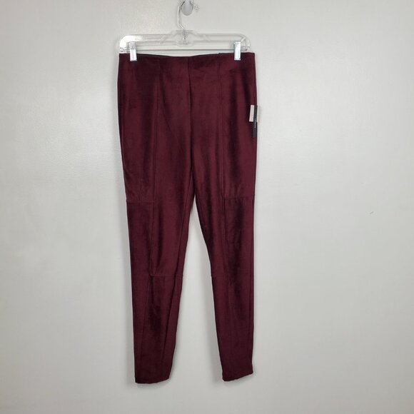 Worthington Maroon Berry Soft Brushed Faux Suede Leggings NEW NWT Size S - Picture 15 of 15